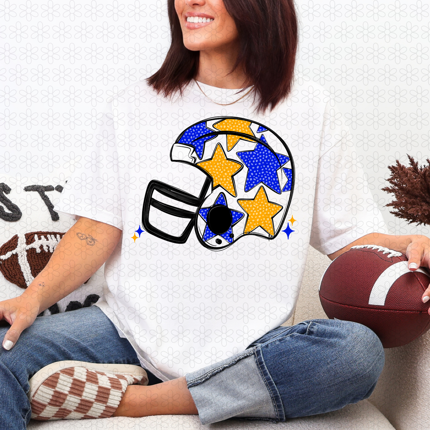 Star Football Helmet DTF Transfer
