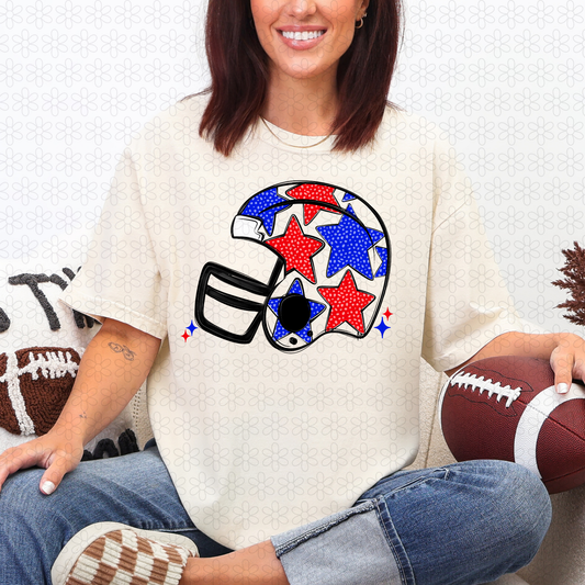Star Football Helmet Completed Tee