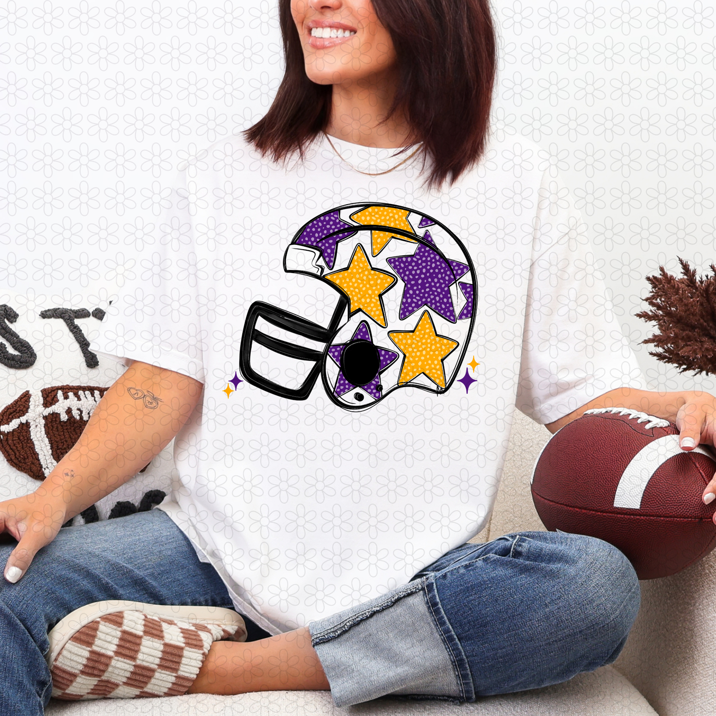 Star Football Helmet DTF Transfer
