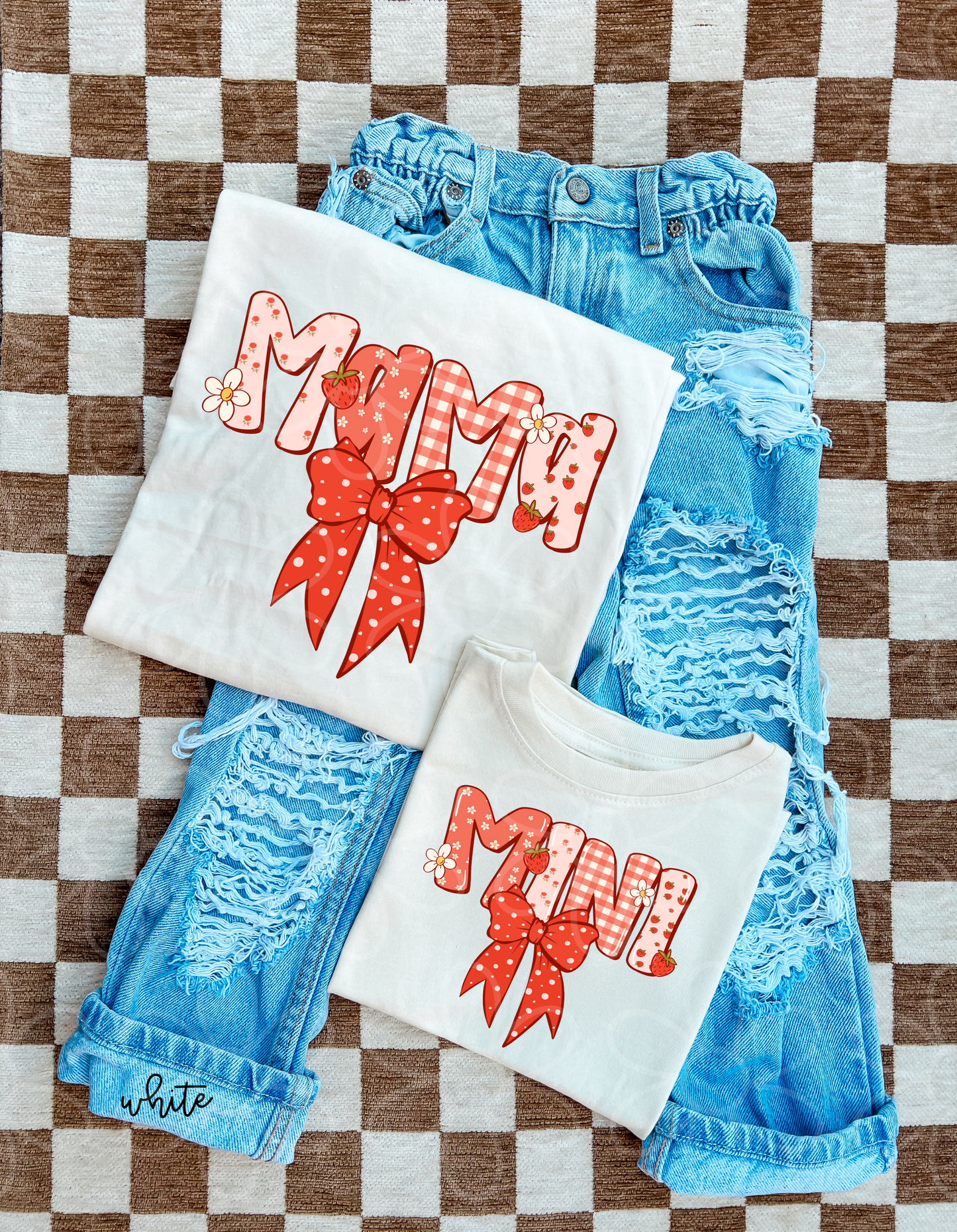 Strawberry & Floral Mama Completed Tee