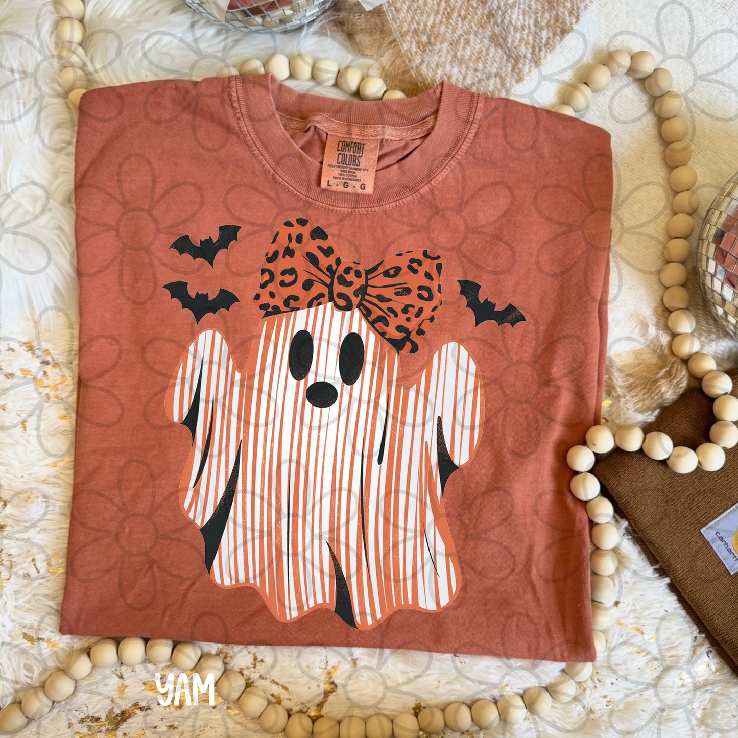 Striped Ghost Leopard Bow Completed Tee