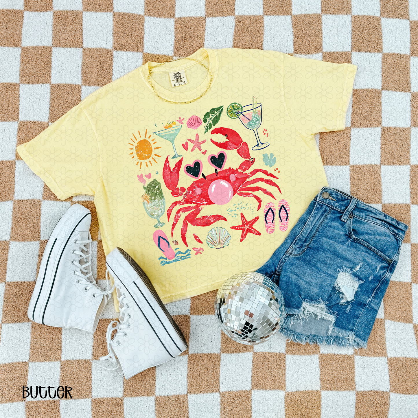 Summer Crab Completed Tee