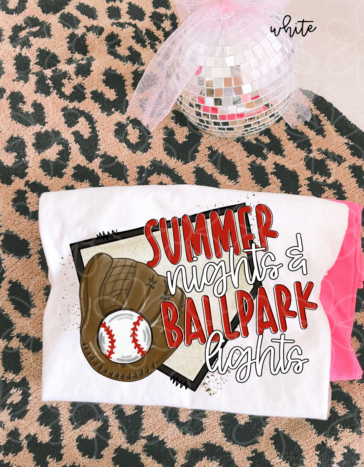 Summer Nights & Ballpark Lights Baseball Completed Tee