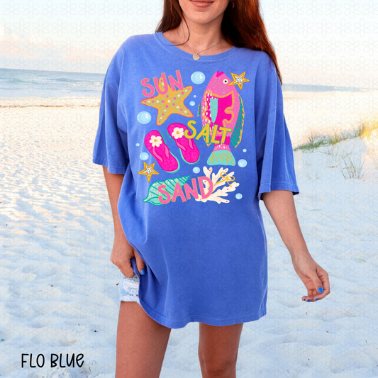 Sun Salt Sand Fish DTF Transfer