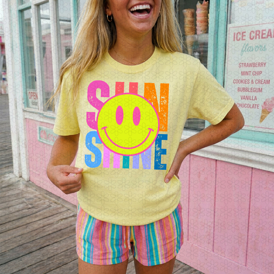 Sunshine Smiley DTF Transfer