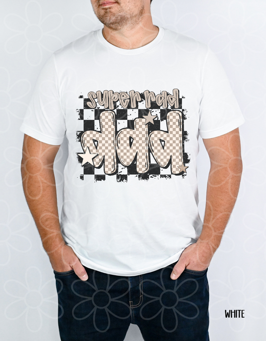 Super Rad Dad Checkered Completed Tee