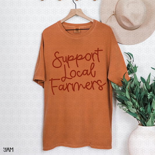 Support Local Farmer- Red Completed Tee