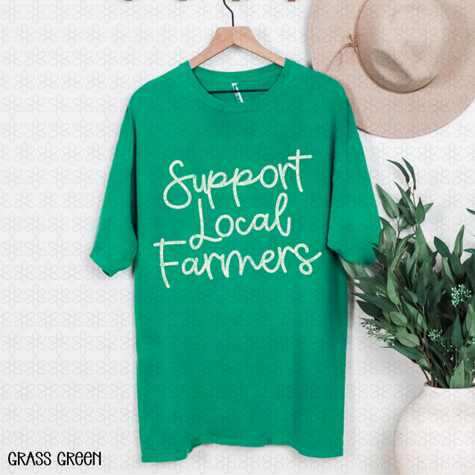 Support Local Farmer- White Completed Tee