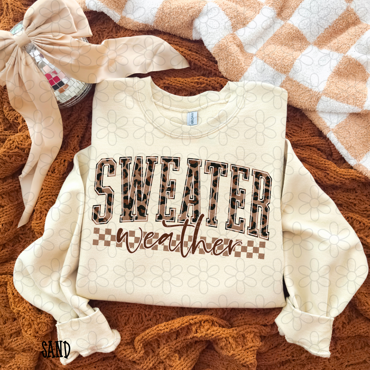 Sweater Weather Leopard Checkered Kids Completed Tee