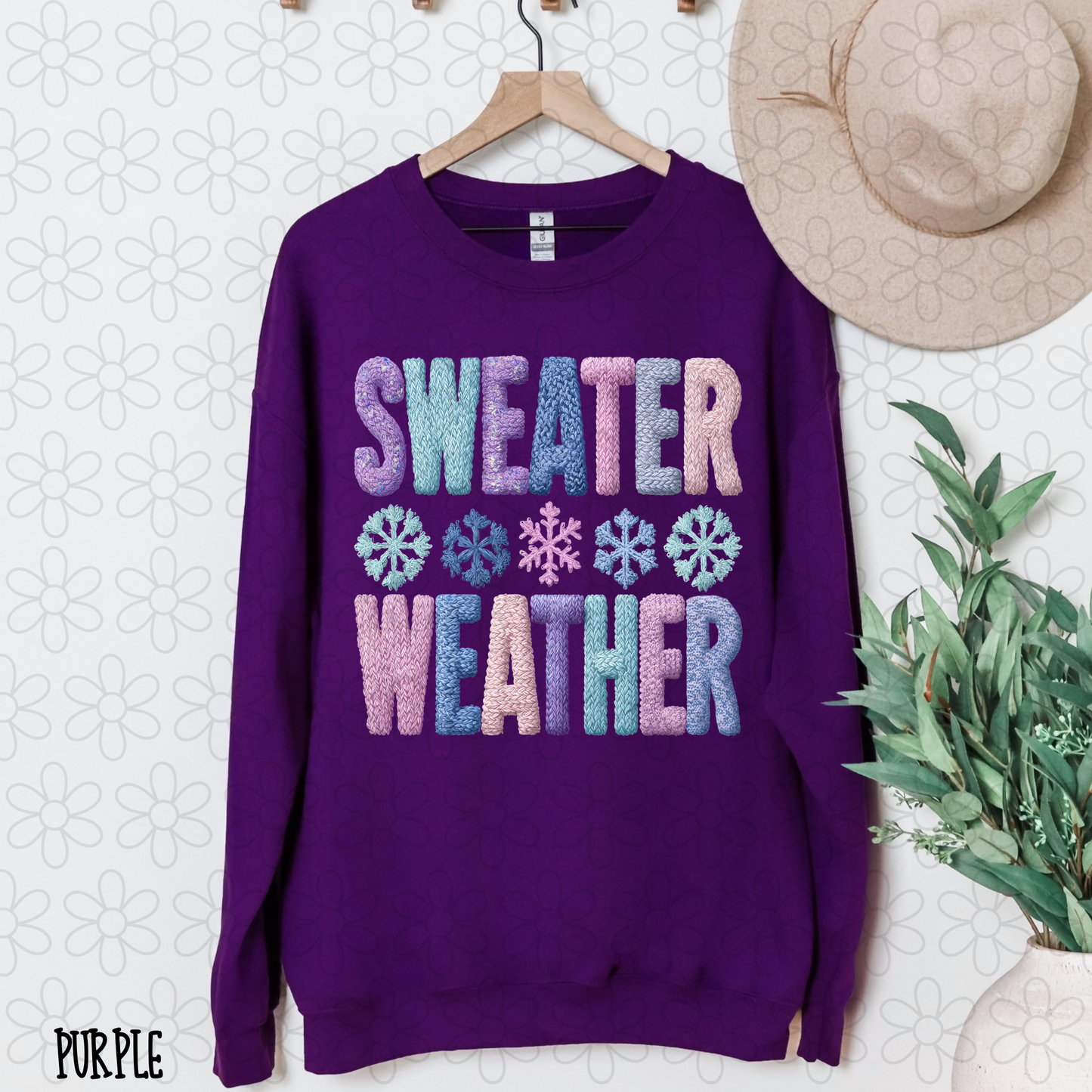Sweater Weather Pink Purple Blue DTF Transfer