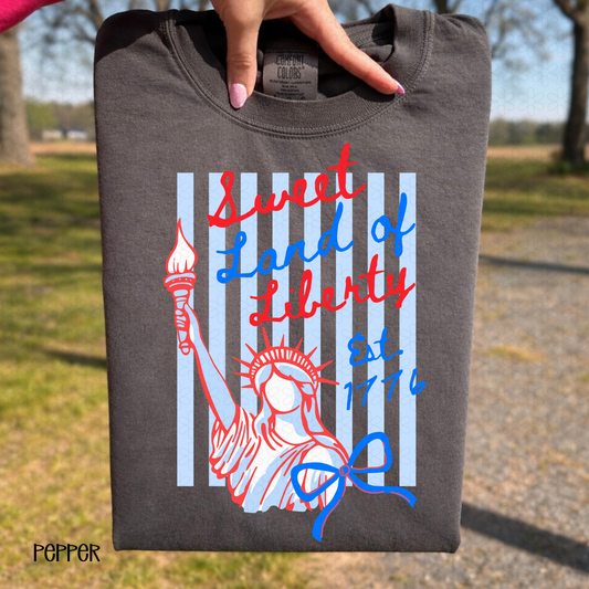 Sweet Land of Liberty- Blue Completed Tee