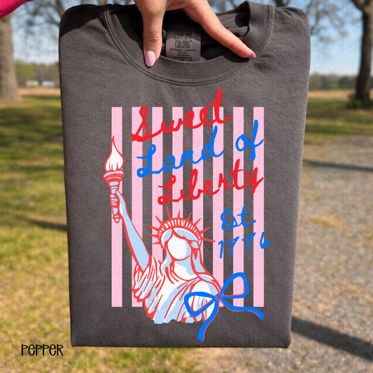 Sweet Land of Liberty- Pink Completed Tee