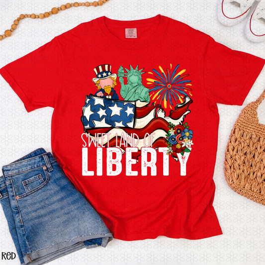 Sweet Land Of Liberty-White Completed Tee