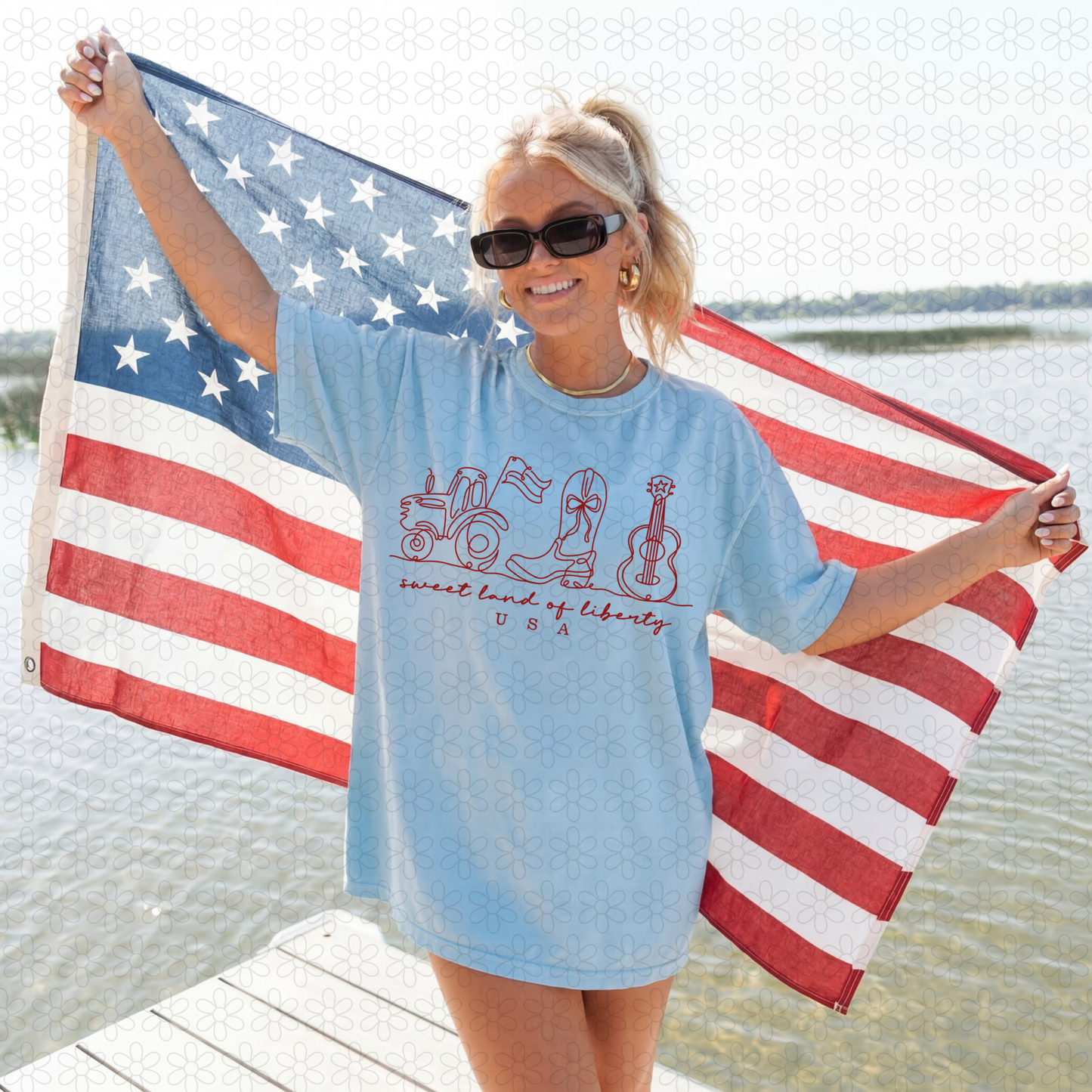 Sweet Land Of Liberty (Multiple Colors) Completed Tee