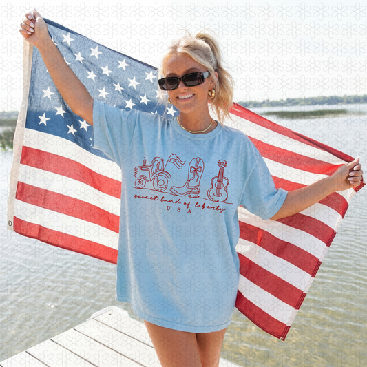 Sweet Land Of Liberty (Multiple Colors) DTF Transfer
