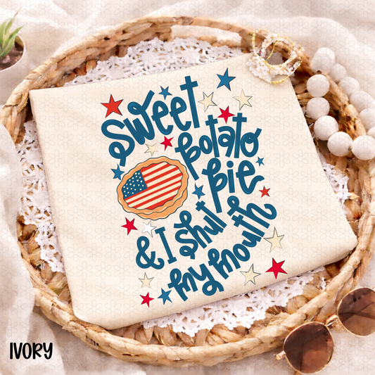 Sweet Potato Pie and I shut my Mouth Completed Tee