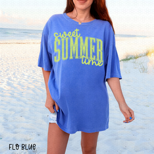 Sweet Summer Time- Green DTF Transfer