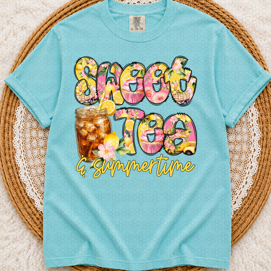 Sweet Tea And Summertime Completed Tee