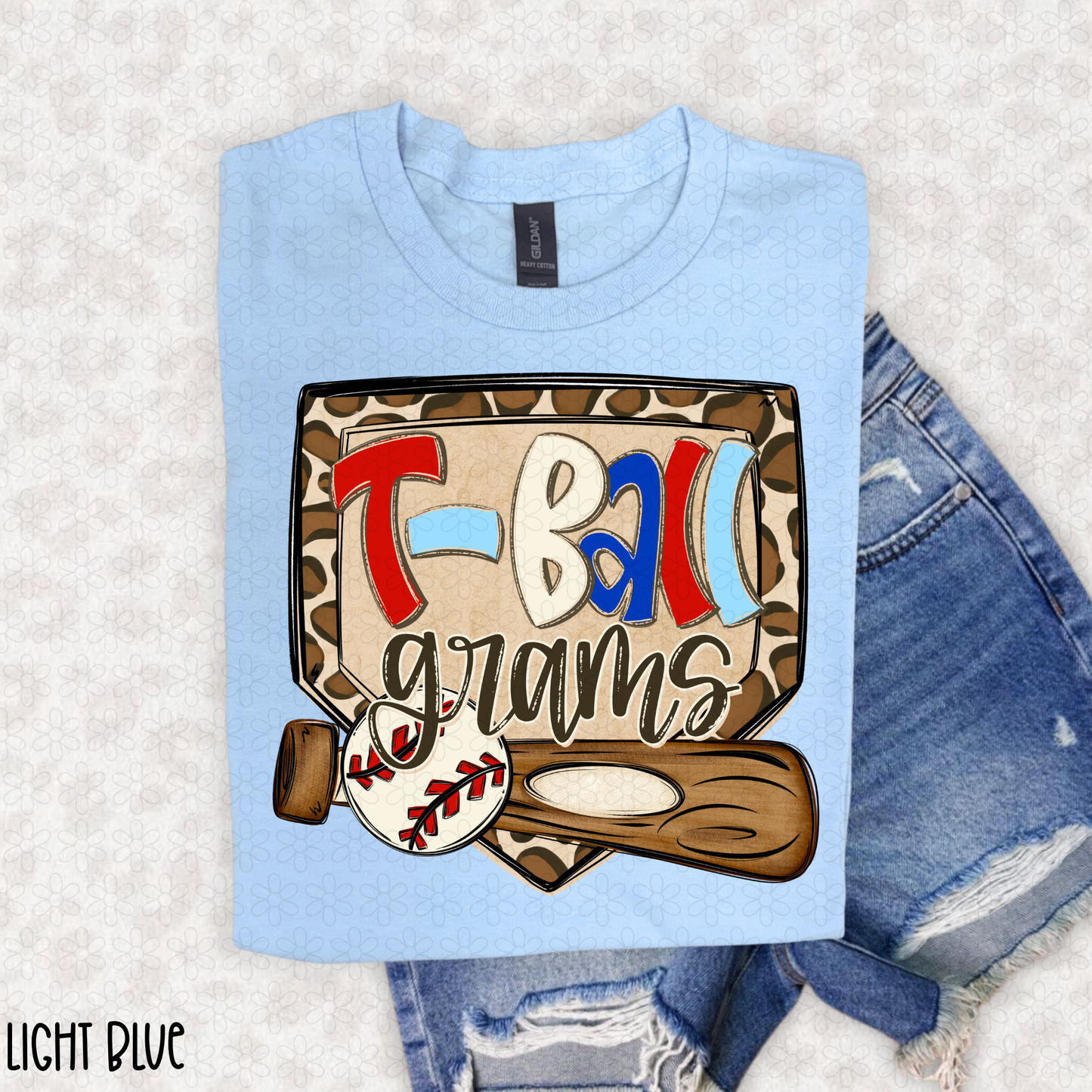 Leopard Plate T-Ball Titles (Multiple Options No Customs) DTF Transfer