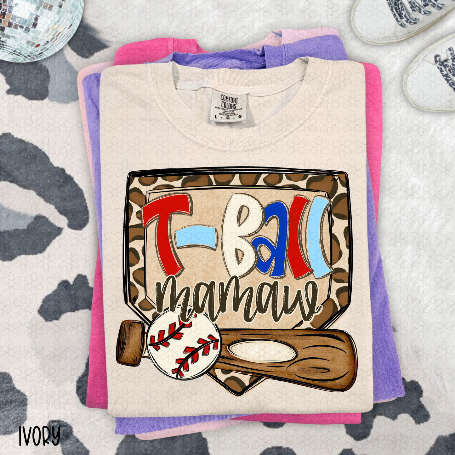 Leopard Plate T-Ball Titles (Multiple Options No Customs) DTF Transfer