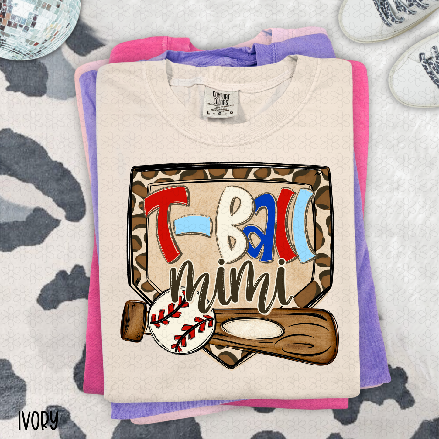 Leopard Plate T-Ball Titles (Multiple Options No Customs) DTF Transfer