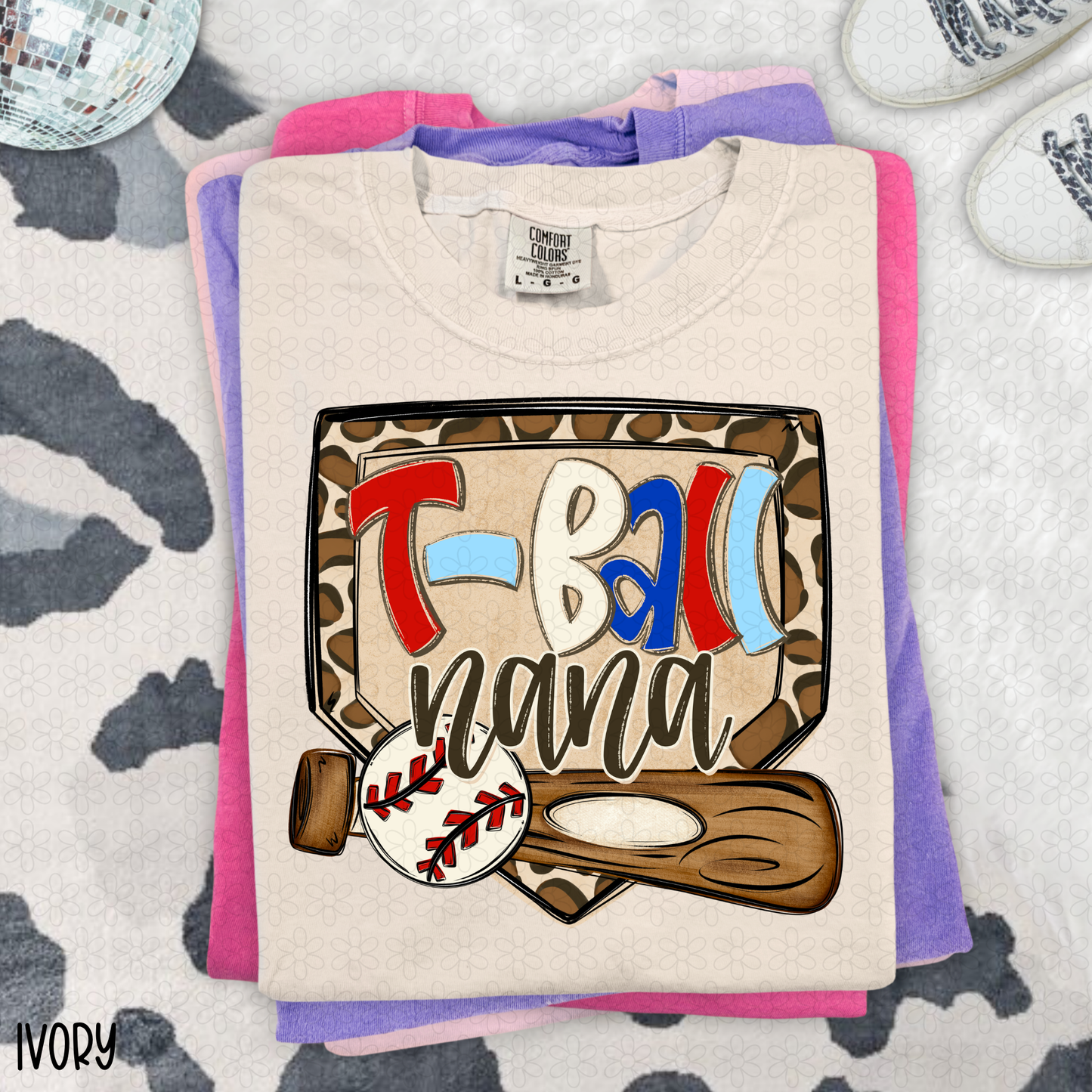 Leopard Plate T-Ball Titles (Multiple Options No Customs) DTF Transfer