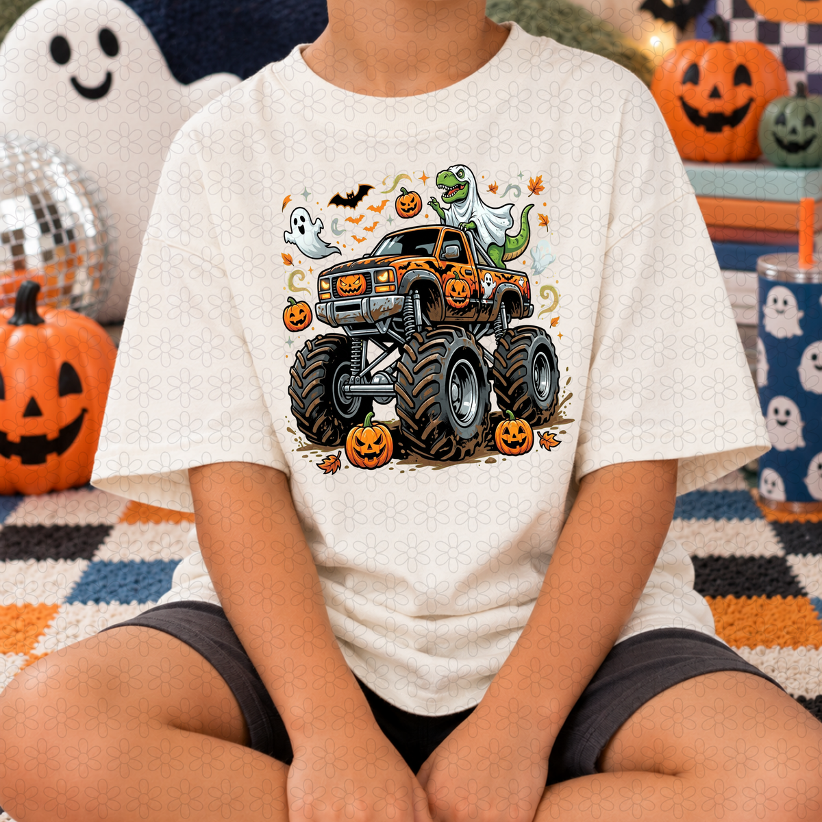 T-Rex Halloween Truck Completed Tee