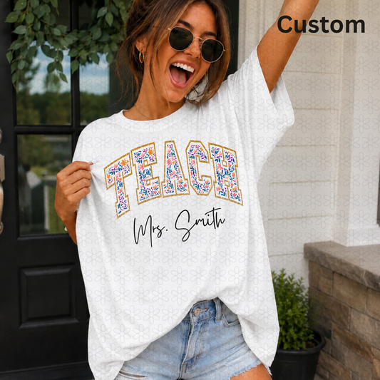 Teach- CUSTOM Name ONLY Completed Tee