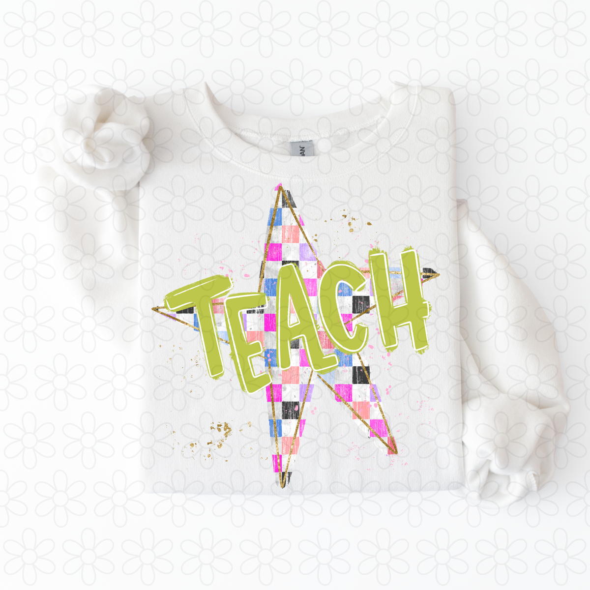 Teach Checkered Star Completed Tee