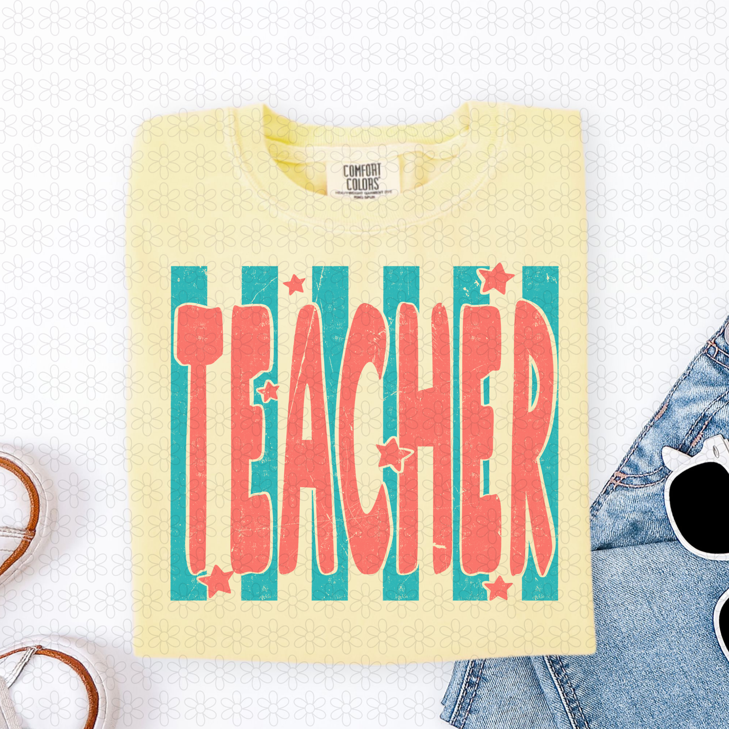 Teacher Stripes (Multiple Colors) DTF Transfer
