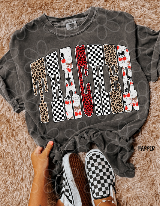 Teacher Multi Patterns Completed Tee