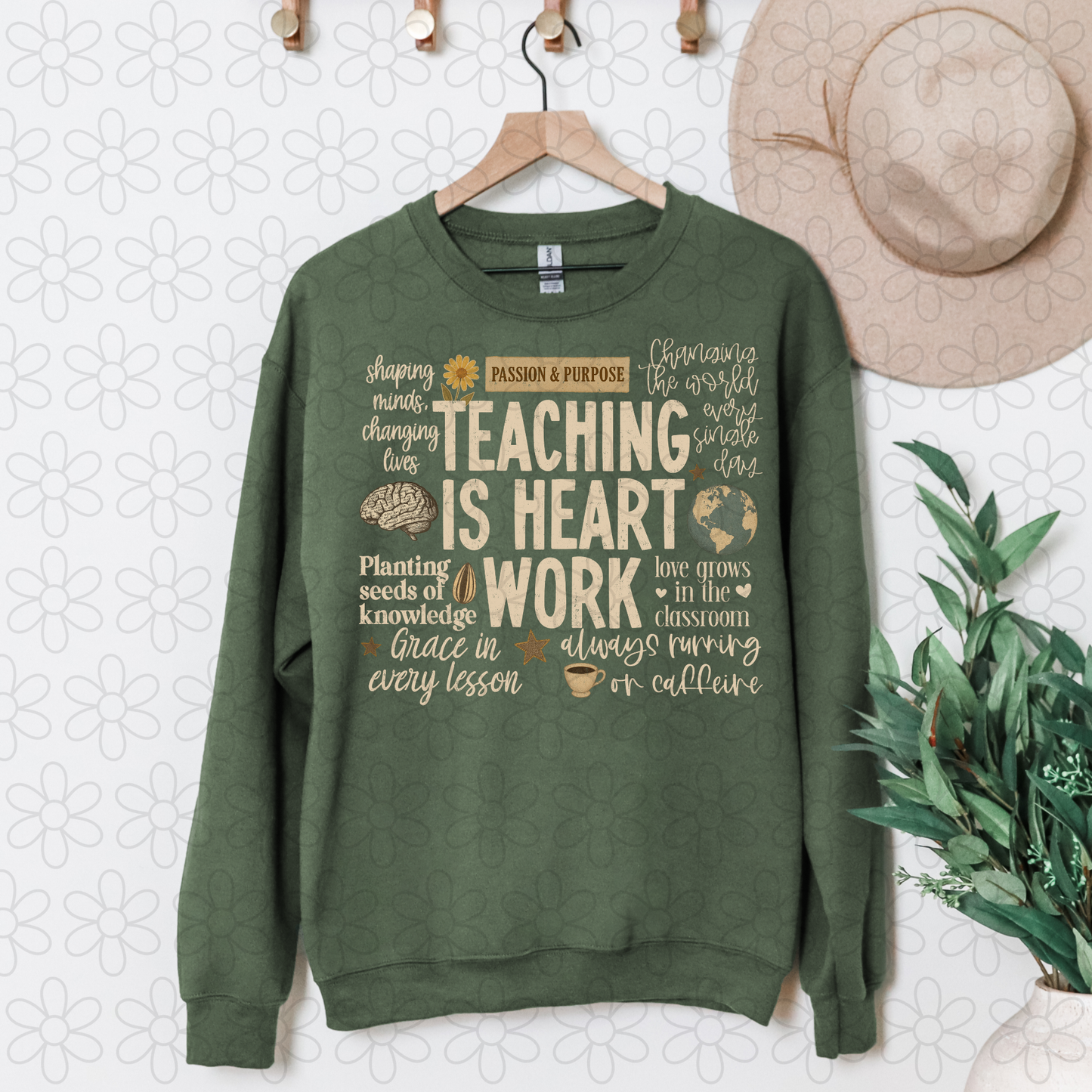 Teaching Is Heart Work White Completed Tee