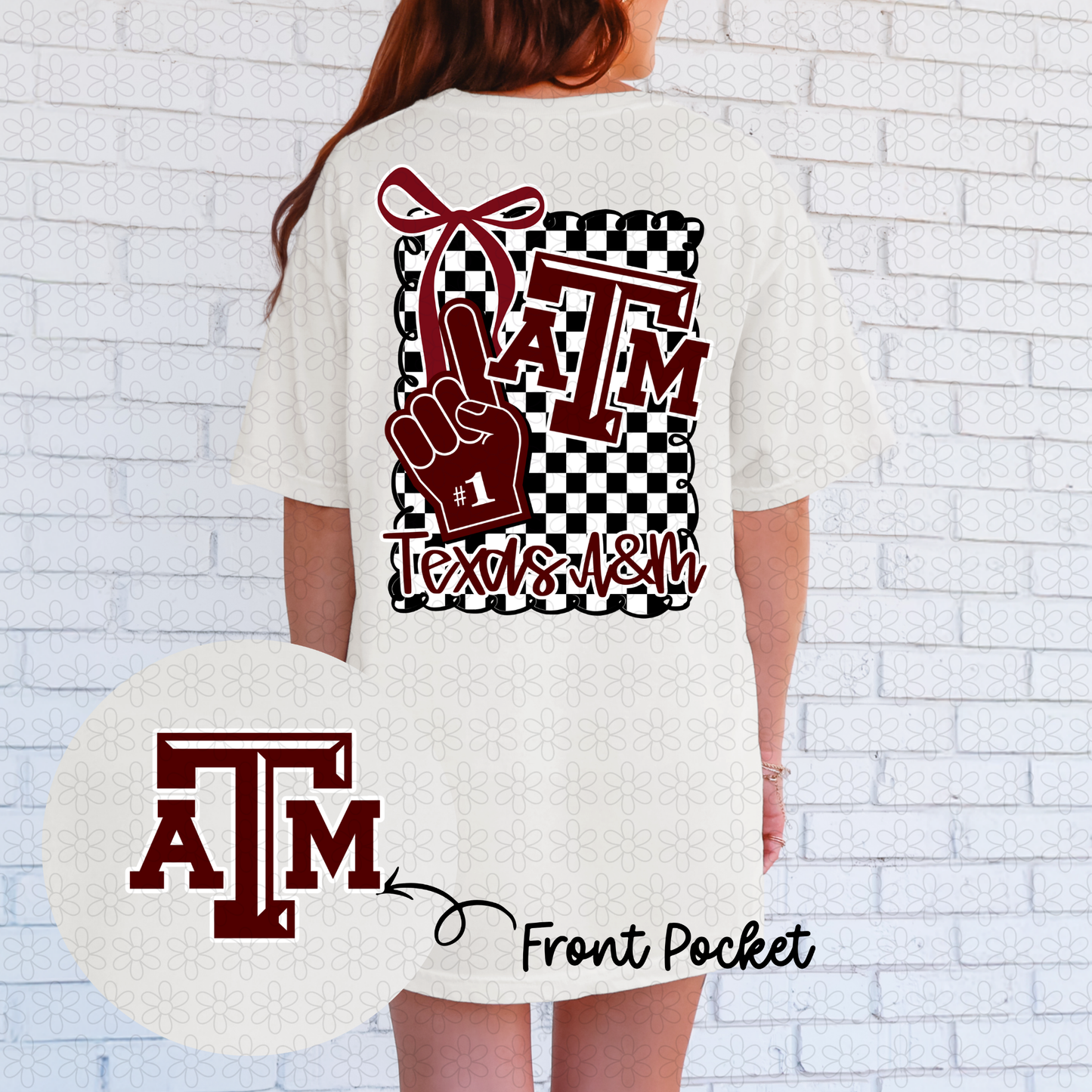 Bow Checkered Teams (Multiple Options) Completed Tee