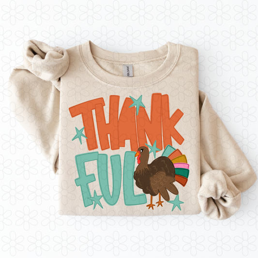 Thankful turkey - thanksgiving Completed Tee