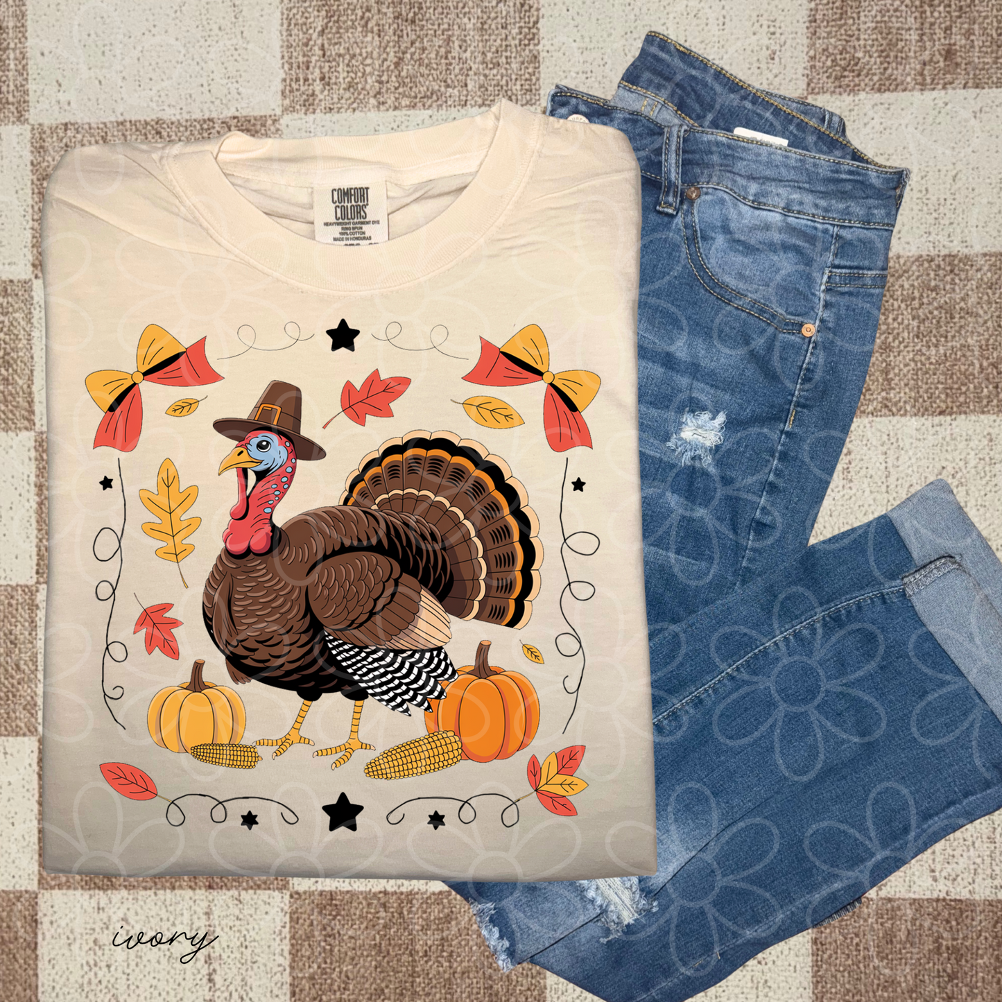 Thanksgiving Turkey Bows DTF Transfer