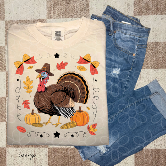 Thanksgiving Turkey Bows DTF Transfer