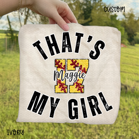 Thats My Girl Softball Custom Completed Tee