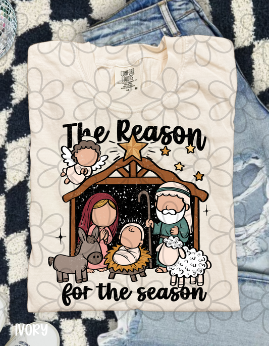The Reason For The Season Nativity Completed Tee