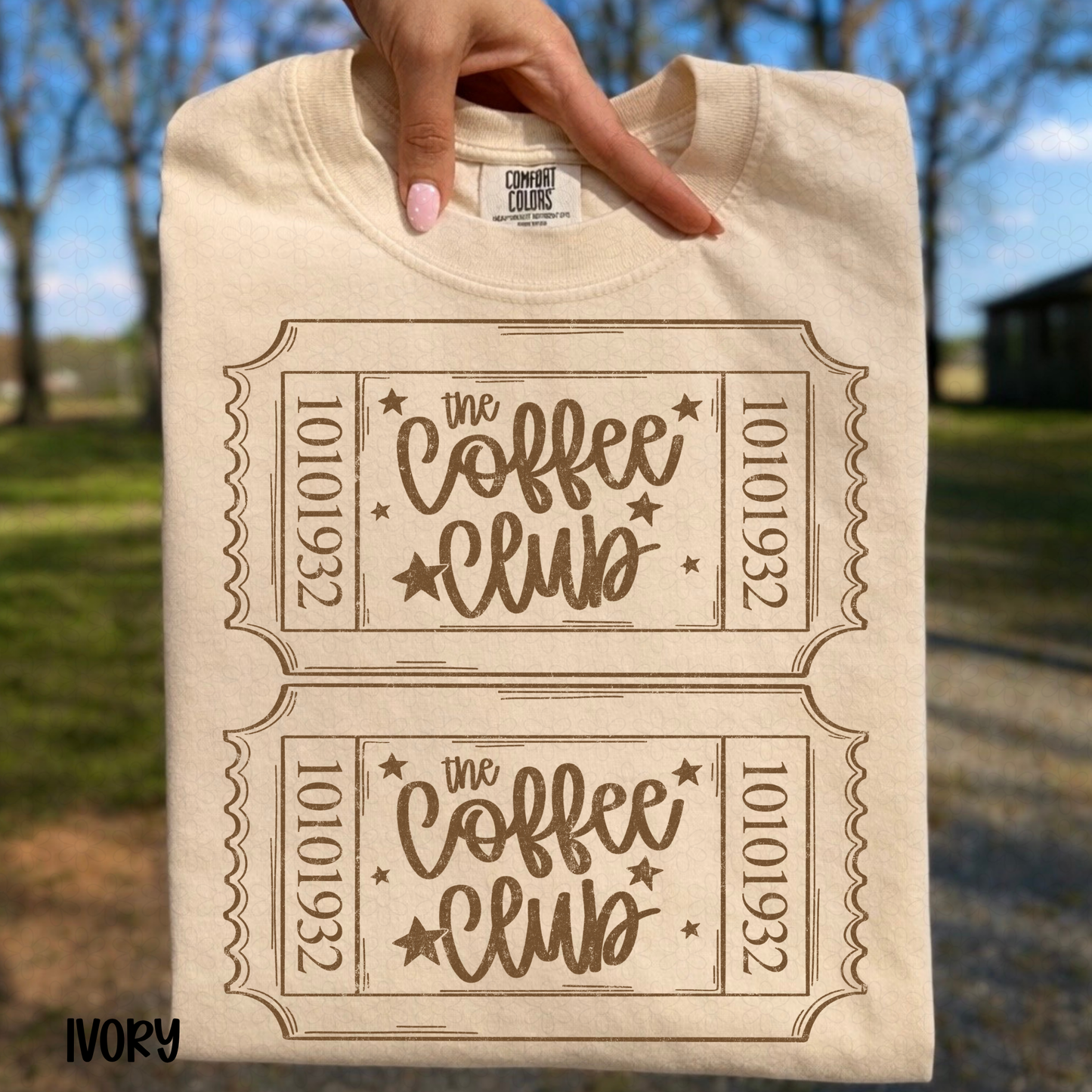 The Coffee Club Stamp- Brown DTF Transfer