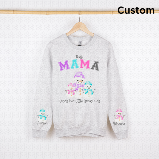 This MAMA loves her little snowmies DTF Transfer