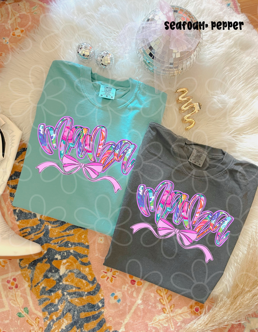 Tie-Dye MaMa Bow Completed Tee