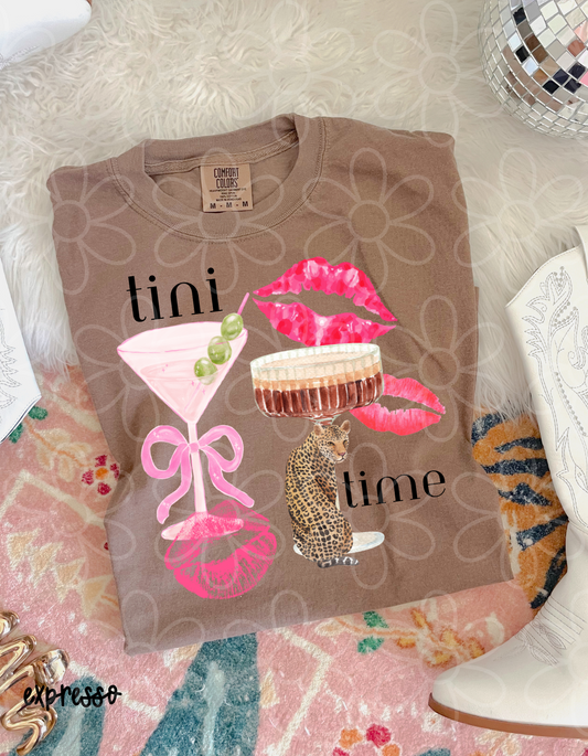 Tini Time Pink Leopard Completed Tee