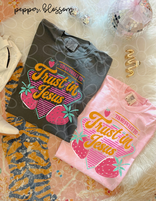 Tis So Sweet To Trust In Jesus Completed Tee