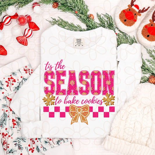 Tis The Season To Bake Cookies Kids Completed Tee