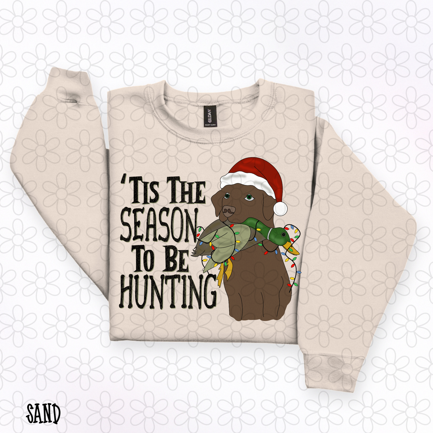 Tis The Season To Be Hunting Dark Dog Kids Completed Tee