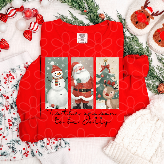 Tis The Season To Be Jolly Trio Kids Completed Tee