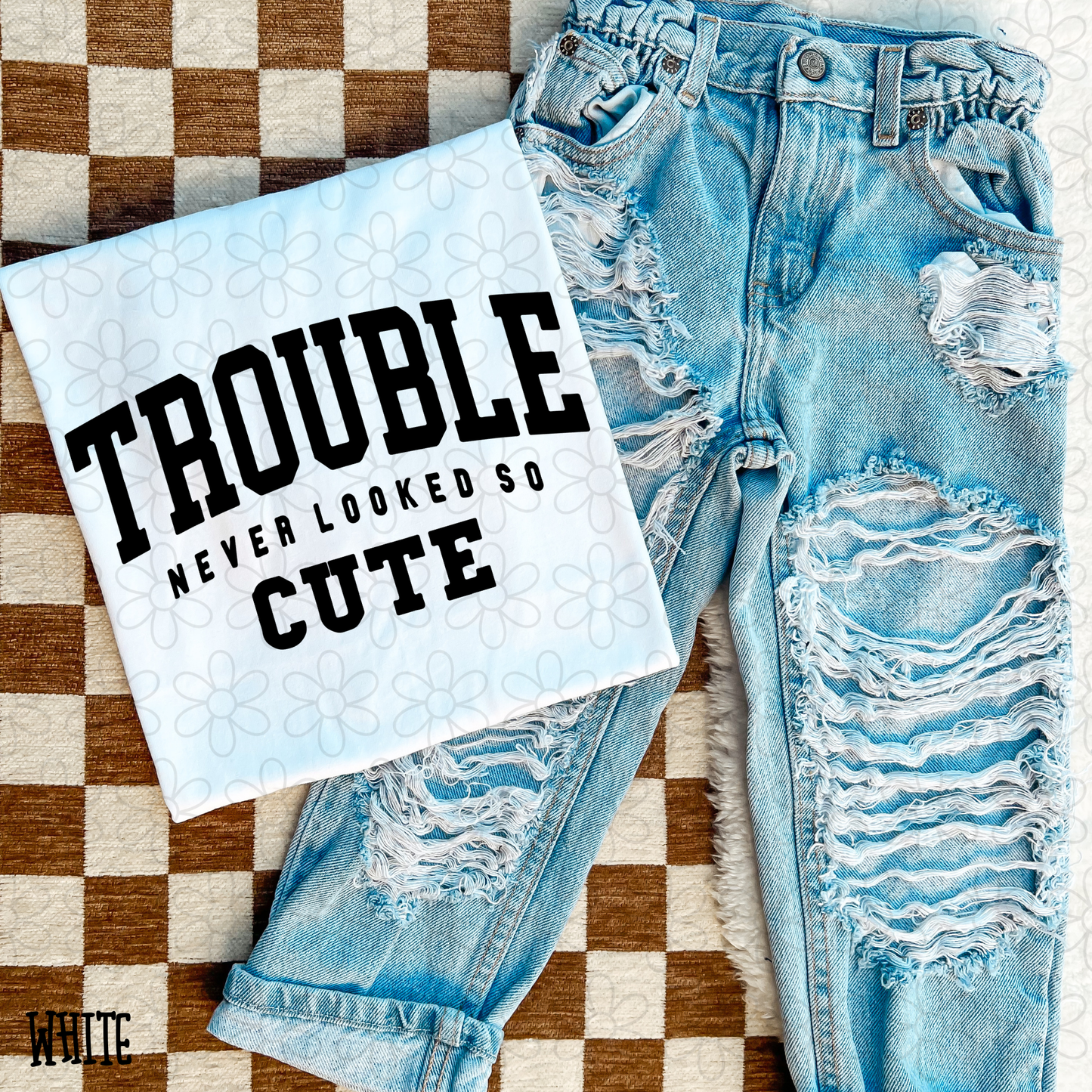 Trouble Never Looked So Cute Kids Completed Tee