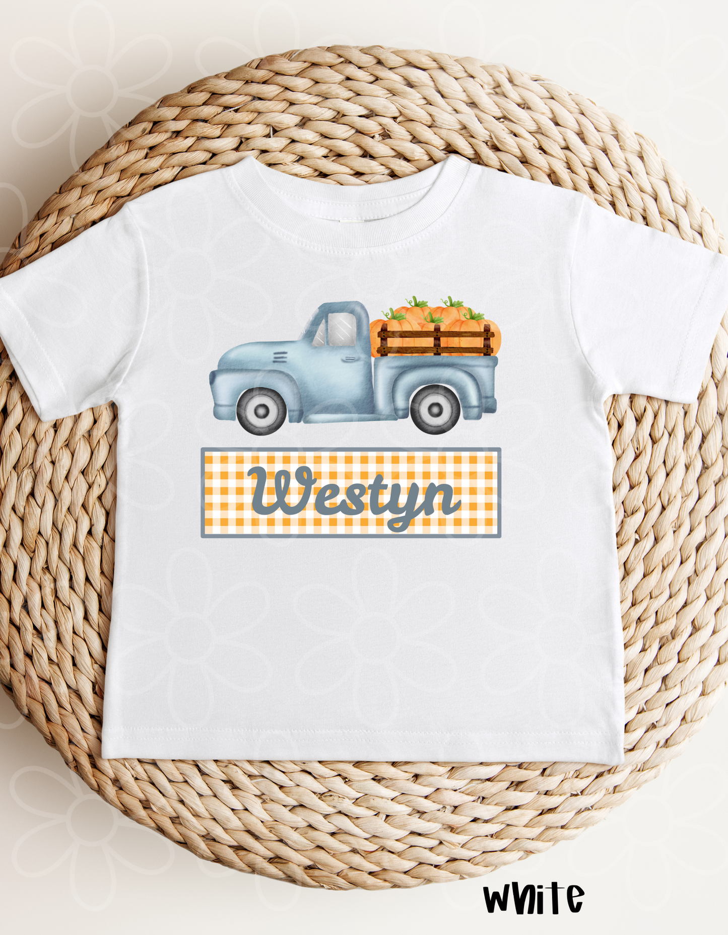 Truck Pumpkins Boys Custom Name DTF Transfer