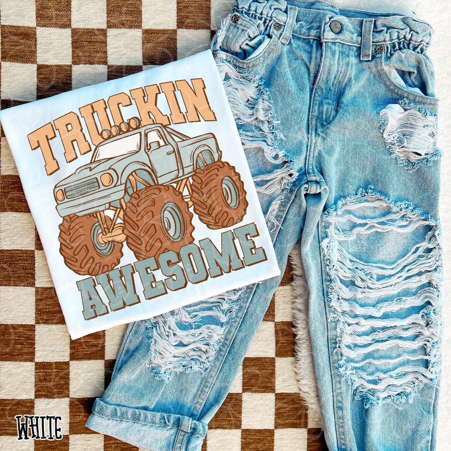 Truckin Awesome Completed Tee