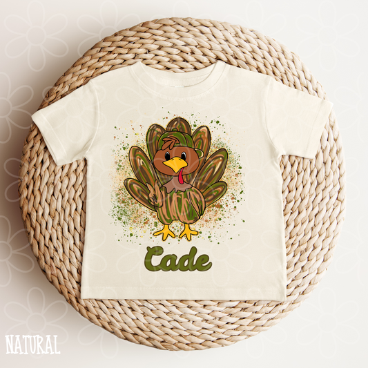 Turkey Speckle Boys Custom Name DTF Transfer